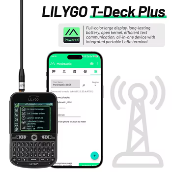 LILYGO T-Deck Plus With Meshtastic Firmware And Antenna